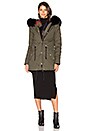 view 2 of 5 PARKA CANVAS AVEC FOURRURE DE RENARD BLEU ET LAPIN STELLER in Olive & Black