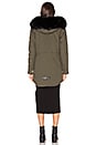 view 4 of 5 PARKA CANVAS AVEC FOURRURE DE RENARD BLEU ET LAPIN STELLER in Olive & Black