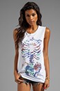 view 1 of 5 Watercolor Skeleton Tank in White