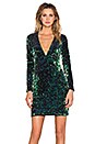 view 1 of 4 Meli Dress in Green Iridescent Sequin