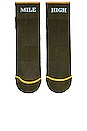 view 3 of 4 Mile High Socks in Olive & Blue