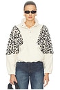 view 1 of 5 The Funnel Neck Drop Inset in Cream and White