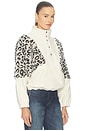 view 4 of 5 The Funnel Neck Drop Inset in Cream and White