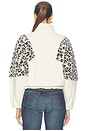 view 5 of 5 The Funnel Neck Drop Inset in Cream and White