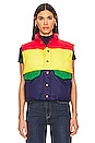 view 2 of 5 The Pillow Talk Tri Color Puffer Vest in Building Block
