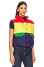 view 3 of 5 The Pillow Talk Tri Color Puffer Vest in Building Block