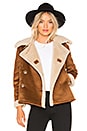 view 1 of 4 The Faux Sherpa Shrunken Peacoat in Toast