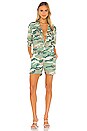 view 1 of 3 The Fixer Short Romper in Blue Green Camo