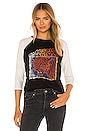 view 1 of 4 The Concert 3/4 Sleeve Cut Off Top in Electric Animal