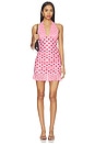 view 1 of 4 Micha Halter Mini Dress in Pink & Brown Dot