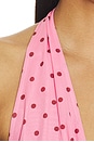 view 4 of 4 Micha Halter Mini Dress in Pink & Brown Dot