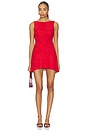 view 1 of 3 Farren Boat Neck Mini Dress in Red Dot