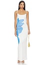 view 1 of 3 Nadia Maxi Dress in White & Blue Floral