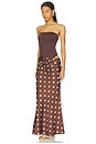 view 2 of 3 VESTIDO KAECIE in Brown & White Dot