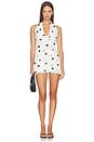 view 1 of 3 VESTIDO ARTHA in White & Black Dot
