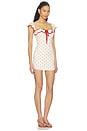 view 2 of 3 Marianne Mini Dress in Ivory & Red Dot