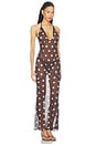view 2 of 3 X Emma Rose Reva Maxi Dress in Dark Brown & Blue Dot