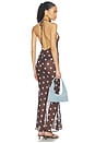 view 3 of 3 X Emma Rose Reva Maxi Dress in Dark Brown & Blue Dot