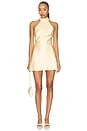 view 1 of 4 Stevie Halter Mini Dress in Yellow & Brown Dot
