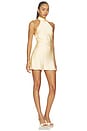 view 2 of 4 Stevie Halter Mini Dress in Yellow & Brown Dot