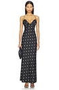 view 1 of 4 x Blake Evin Isabella Slip Maxi Dress in Black & White Dot