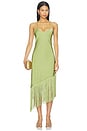 view 1 of 3 Natalina Fringe Midi Dress in Pear Green