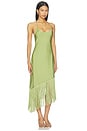 view 2 of 3 Natalina Fringe Midi Dress in Pear Green