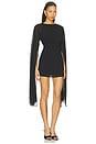 view 2 of 3 Cloie Cape Mini Dress in Black