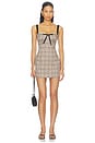 view 1 of 4 Flora Mini Dress in Brown Plaid