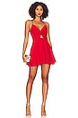 view 1 of 3 Melanie Flare Mini Dress in Red