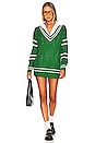 view 4 of 4 Cassandra Sweater Dress in Green & White