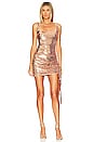 view 1 of 5 Hillary Drape Mini Dress in Rose Gold