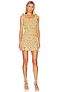 view 1 of 3 Despina Ruched Mini Dress in Yellow Floral