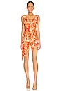 view 1 of 3 Valentina Asymmetrical Dress in Orange Multi