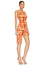 view 2 of 3 Valentina Asymmetrical Dress in Orange Multi