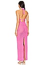 view 3 of 3 ROBE MAXI LISSE HALTER in Hot Pink