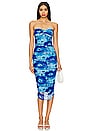 view 1 of 3 Micayla Ruched Dress in Blue Floral