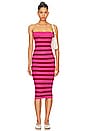 view 1 of 3 Lesley Ribbed Strapless Dress in Pink Multi