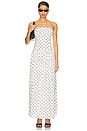 view 1 of 4 Celsee Strapless Maxi Dress in White & Black Dot