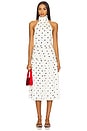 view 1 of 3 x Yhasmina Ferrara Carmina Halter Midi Dress in White & Black Dot