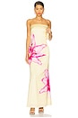 view 1 of 3 Lyza Strapless Maxi Dress in Yellow Floral