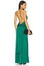 view 1 of 4 Piper Bow Back Gown in Emerald Green