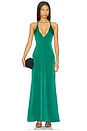 view 2 of 4 Piper Bow Back Gown in Emerald Green