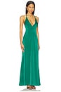 view 3 of 4 Piper Bow Back Gown in Emerald Green