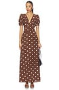 view 1 of 3 Devin Maxi Dress in Brown & Cream Polka Dot
