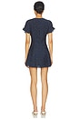 view 3 of 4 Alexa Mini Dress in Navy & White Dot