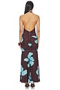 view 3 of 3 Zadie Halter Maxi Dress in Brown & Blue Floral