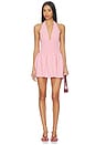 view 1 of 4 Aleena Halter Mini Dress in Pink Plaid