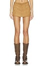 view 1 of 6 Meliya Faux Suede Skort in Tan