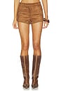 view 1 of 6 Leanan Studded Faux Suede Short in Tan